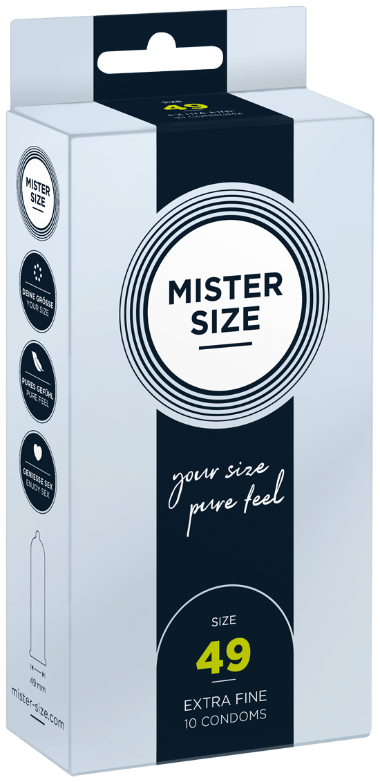 Preservativos Extra Finos Pure Feel - tam. 49 - 10un - Mister Size
