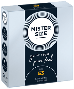 Preservativos Extra Finos Pure Feel - tam. 53 - 3un - Mister Size