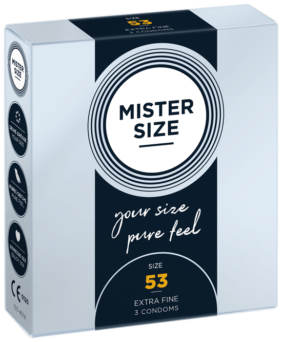 Preservativos Extra Finos Pure Feel - tam. 53 - 3un - Mister Size