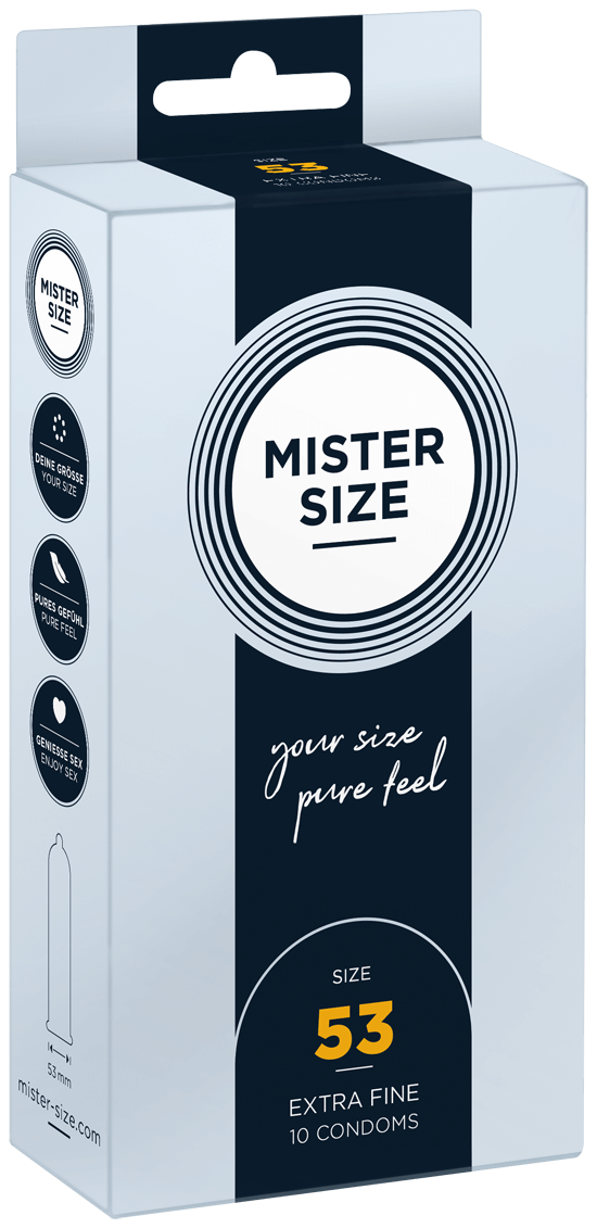 Preservativos Extra Finos Pure Feel - tam. 53 - 10un - Mister Size