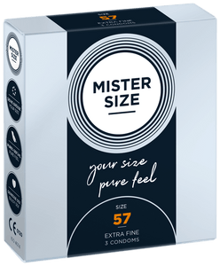 Preservativos Extra Finos Pure Feel - tam. 57 - 3un - Mister Size