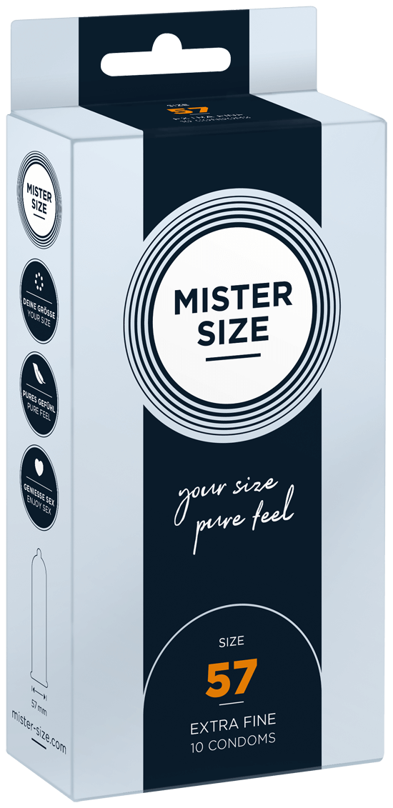 Preservativos Extra Finos Pure Feel - tam. 57 - 10un - Mister Size