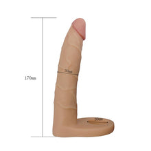Carregar imagem no visualizador da galeria, Dildo duplo com anel peniano para penetração anal 17.8cm - The Ultra Doft Double - LOVE TOY
