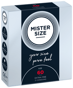 Preservativos Extra Finos Pure Feel - tam. 60 - 3un - Mister Size
