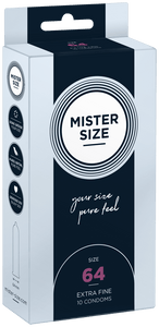 Preservativos Extra Finos Pure Feel - tam. 64- 10un - Mister Size