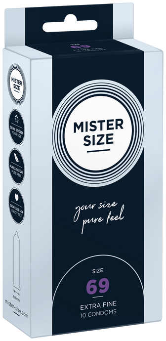 Preservativos Extra Finos Pure Feel - tam. 69 - 10un - Mister Size