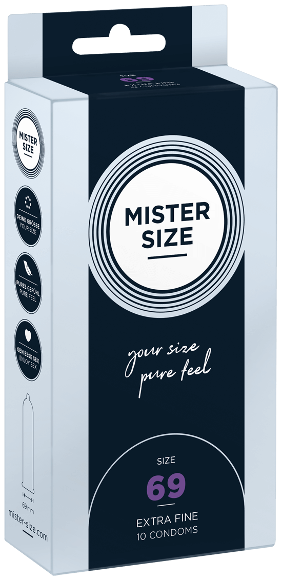 Preservativos Extra Finos Pure Feel - tam. 69 - 10un - Mister Size