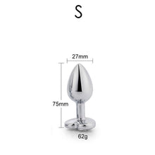 Carregar imagem no visualizador da galeria, Plug Anal Metal com Formato Coração Cristal - S - AFTERDARK
