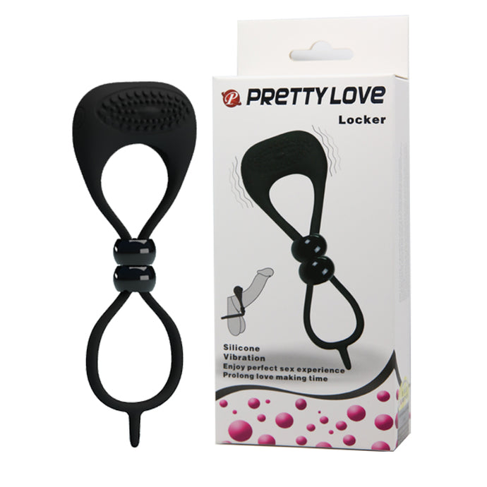 Anel vibratório para pénis e testículos - ajustável - Locker - PrettyLove