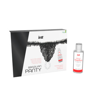 Kit com cueca brasileira com pérolas e lubrificante - INTT