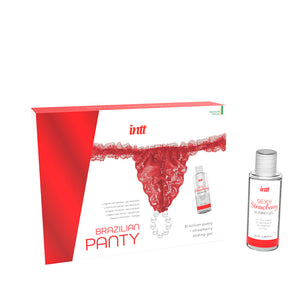 Kit com cueca brasileira com pérolas e lubrificante - INTT