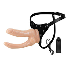 Carregar imagem no visualizador da galeria, Strap-on com dildo duplo com vibração - Ultra Passionate Harness
