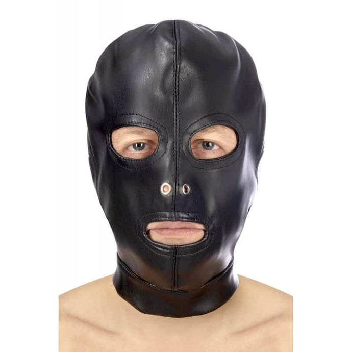 Máscara Couro Ajustável 3 Aberturas by Fetish Tentation