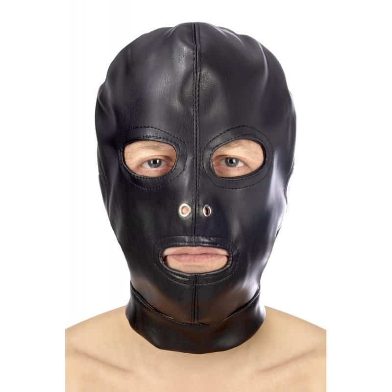 Máscara Couro Ajustável 3 Aberturas by Fetish Tentation
