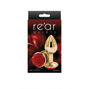 Plug Anal metálico com rosa vermelha- Rear Assets