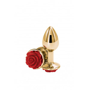 Plug Anal metálico com rosa vermelha- Rear Assets