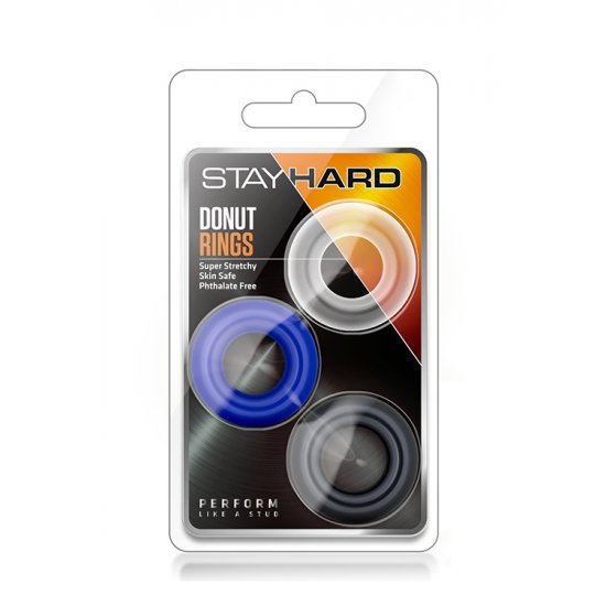 Conjunto de 3 Anéis Penianos Stay Hard Donut Ring