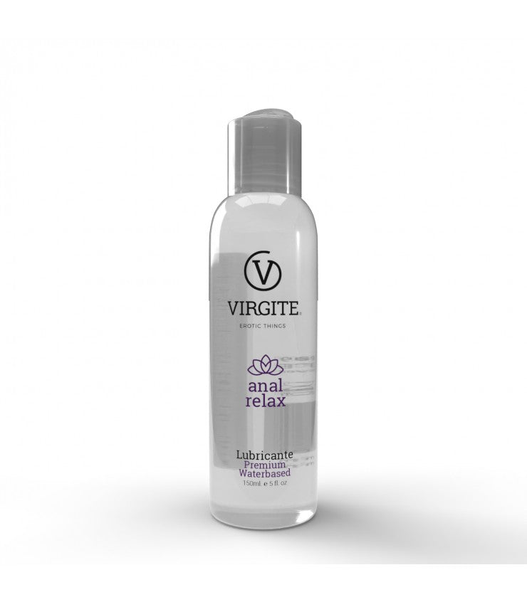 Lubrificante anal à base de água com efeito relaxante- 150ml  - VirgiteLubrificante à base de água - uso anal - com efeito relaxante - VIRGITE