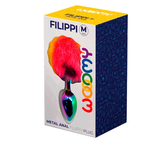 Plug Anal metálico com pompom arco-íris - M- Fillippi - Wooomy