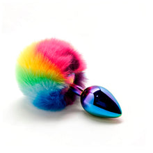 Carregar imagem no visualizador da galeria, Plug Anal metálico com pompom arco-íris - L- Fillippi - Wooomy
