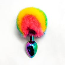 Carregar imagem no visualizador da galeria, Plug Anal metálico com pompom arco-íris - L- Fillippi - Wooomy
