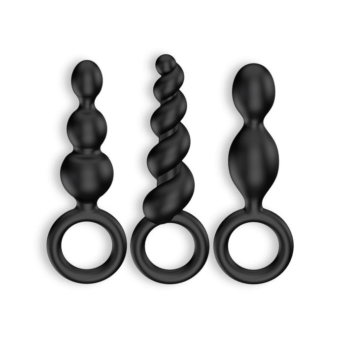 Conjunto de 3 plugs anais pretos - Booty Call - Satisfyer