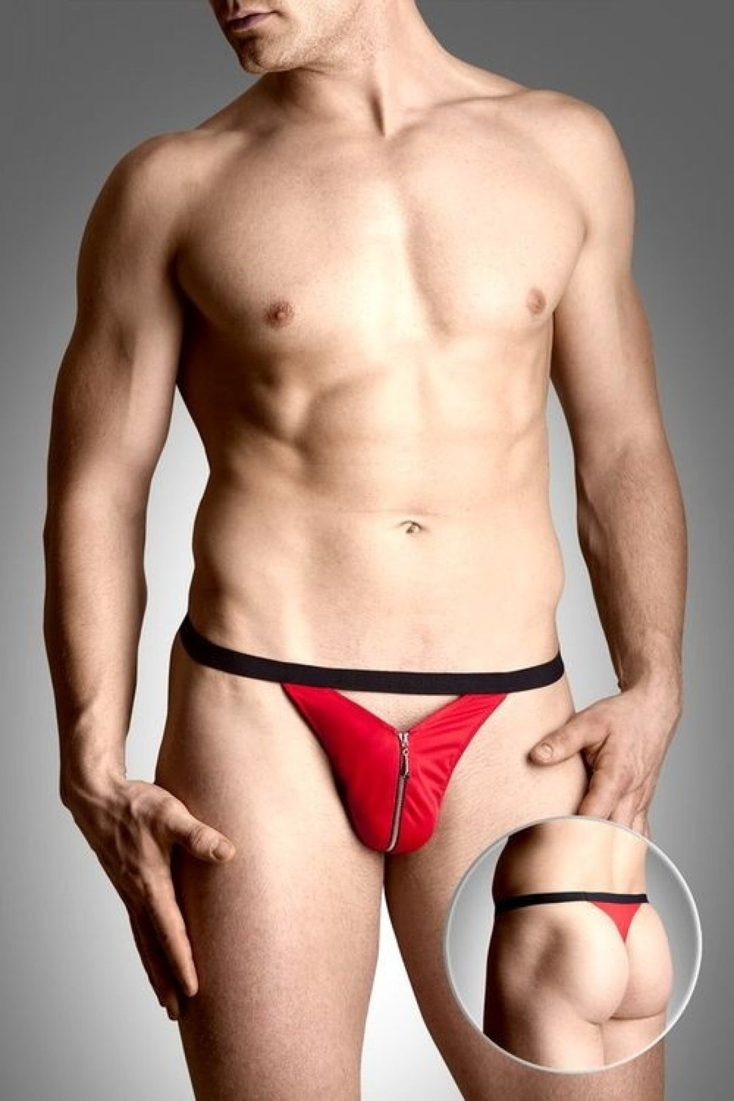 Tanga Homem Vermelha com Fecho Zipper