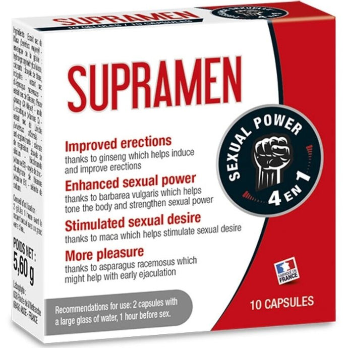 Potenciador/Estimulante Sexual  - SUPRAMEN - 10 cápsulas - Sexual Power 4 em 1