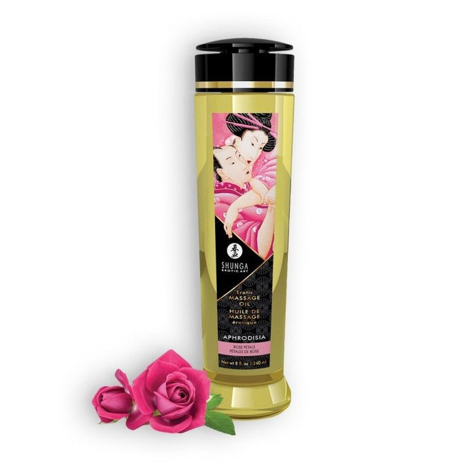 Óleo de Massagem Estimulante com Aroma a Rosas - Shunga - 240ml