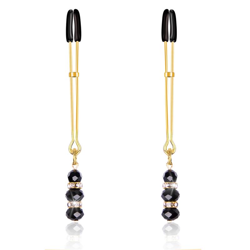 Pinças para Mamilos com sistema de fecho ajustável e pendentes elegantes - FETISH ADDICT